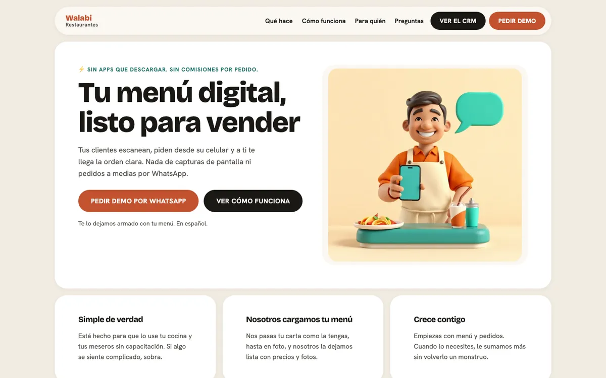 restaurantes.walabi.ai: El menú digital y el sistema para restaurantes, explicados a un dueño.